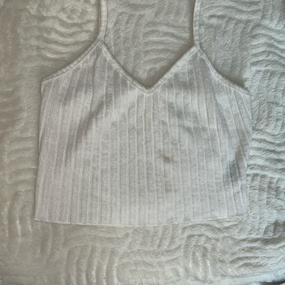 SHEIN White Ribbed V-Neck Camisole